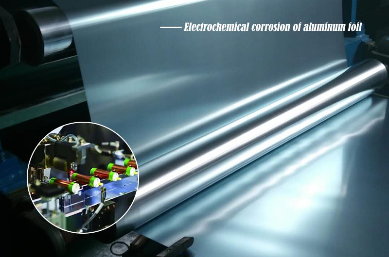 Electrochemical corrosion of aluminum foi